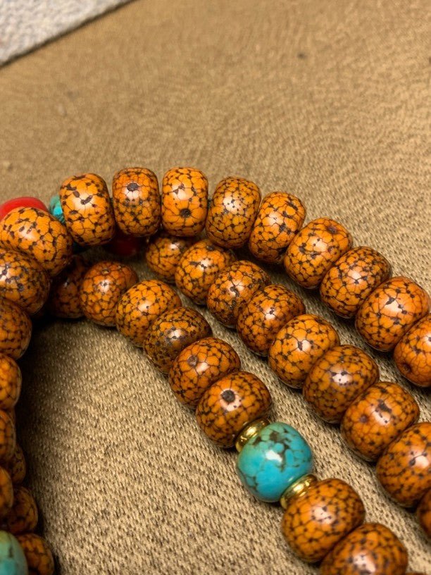 Tibetan Vintage Old - Material 108 Prayer Beads – Handcrafted Himalayan Mala for Meditation, Blessing & Collection - Buddhabelief
