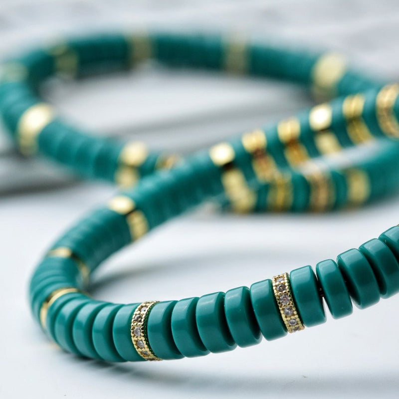 Four Elements Enamel & Liuli Pine Bracelet – 7mm Handmade Spiritual Beads for Harmony & Protection | Monk-Blessed Tibetan Jewelry