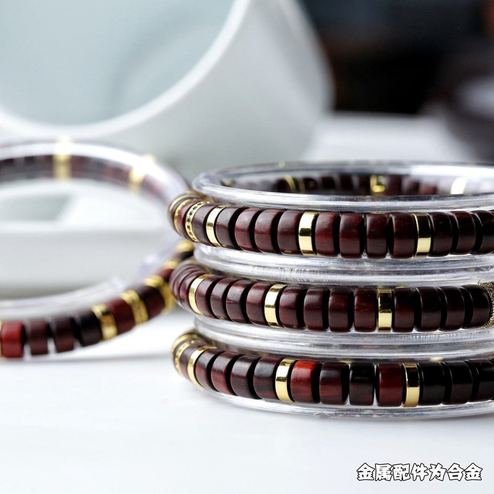 Four-Color Rosewood Bracelet | Handmade High-Density Beads - view 3