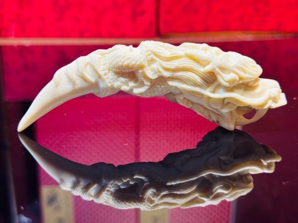 "Dragon Peak Langya" Imperial Dragon Carving - Collectible Ivory Nut Sculpture - Museum - Quality Hand - Carved Art Piece with Monk - Blessed Spiritual Essence - Buddhabelief
