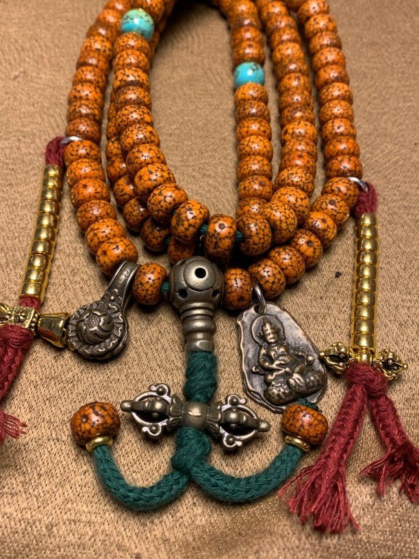 Tibetan 108 Prayer Beads | Vintage Handcrafted Mala - view 4