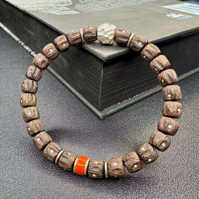 Hand - Carved Hainan Natural Red - Brown Coconut Pedicle Bracelet – "Starry Sky" Design, Premium Matching Style for Luxury Collection & Daily Wear - Buddhabelief