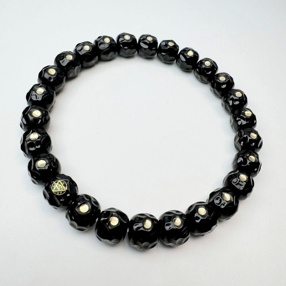 Black Gold Coconut Shell Mala – Formless Diamond Carved Beads - view 4