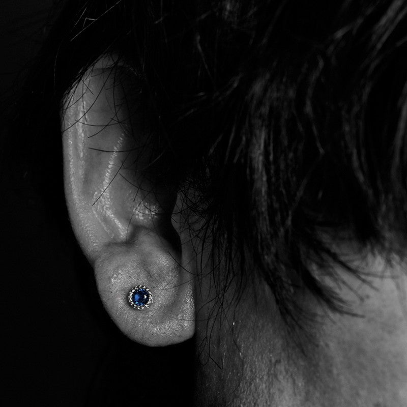 Tinted Zircon 925 Silver Stud Earrings — view 4