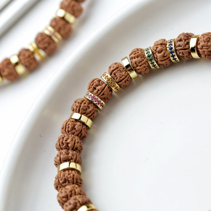 7mm Small Vajra Four - Color Bracelet – Exclusive High - End Indonesian Bodhi Mala, Handpicked for Patina & Style - Buddhabelief