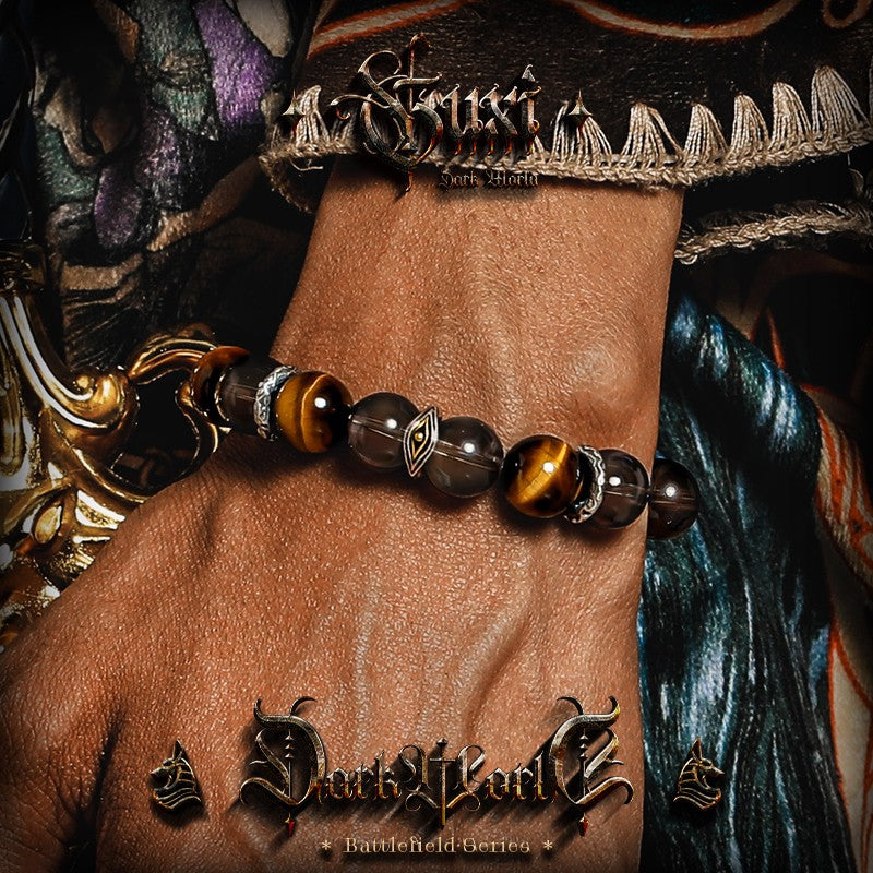 Eye of Insight 925 Silver Men's Beaded Bracelet — view 4