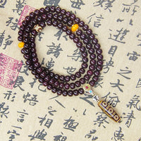 108pcs Sugar - Heart Aged Bodhi Root Mala with Nine - Eyed Dzi Bead • Unisex Prayer Beads - Buddhabelief