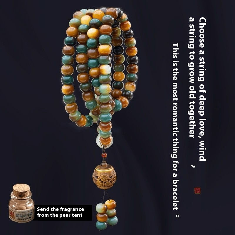 Dunhuang - style 108 - bead bodhi rosary | Handmade multi - loop lotus sachet - Buddhabelief