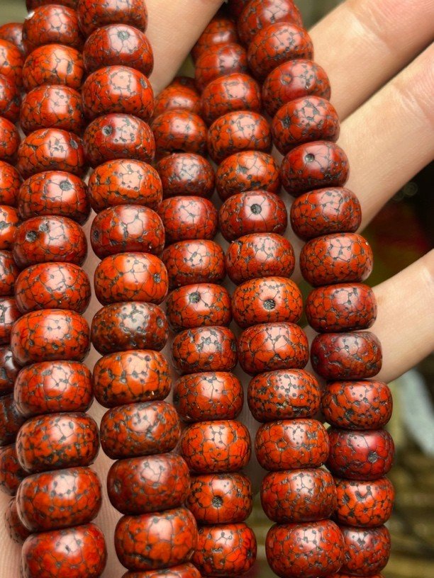 Tibetan Vintage Moon Star Bodhi 108 Prayer Beads – Aged Patina Himalayan Mala for Meditation & Collection - Buddhabelief