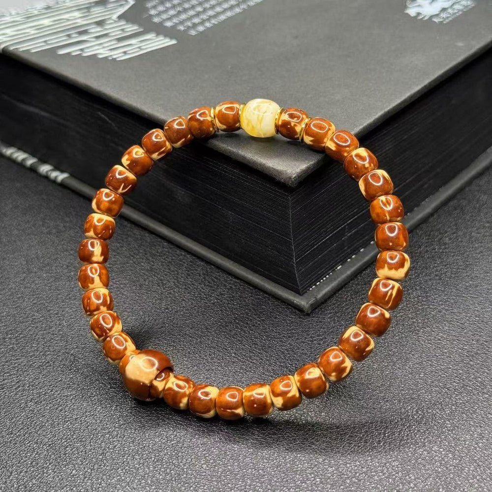 Solid Flame Purple Gold Rat Bodhi Bracelet | Artisanal - view 2