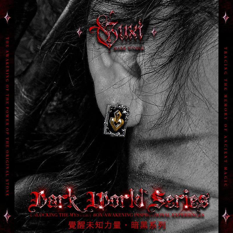Enigma 925 Silver Gothic Stud Earrings — view 4