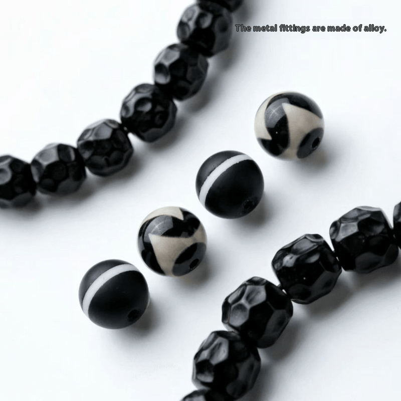 Deep - Pit Tai Chi Handheld Prayer Beads – Black Gold Coconut Pedicle & Moon Star Bodhi, Artisan - Crafted Luxury - Buddhabelief