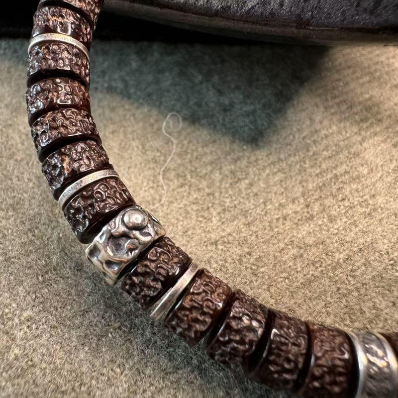 7mm Hainan Natural Coconut Pedicle Bracelet – Handcrafted “Yebala” Design, Original Skin & Color for Luxury Collection & Daily Wear - Buddhabelief
