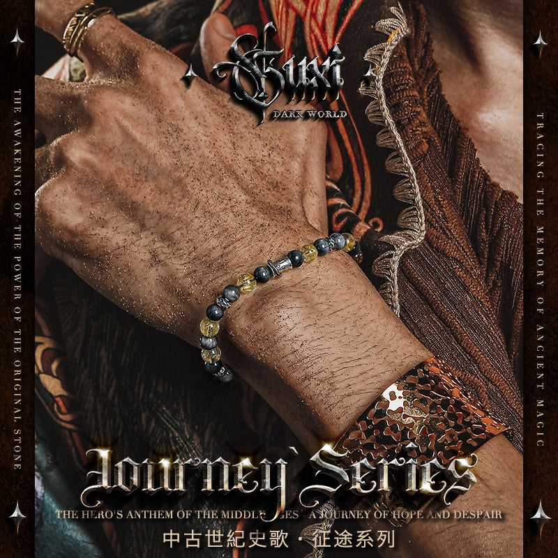 Ethereal Glow Men's 925 Silver Bead Bracelet — view 4