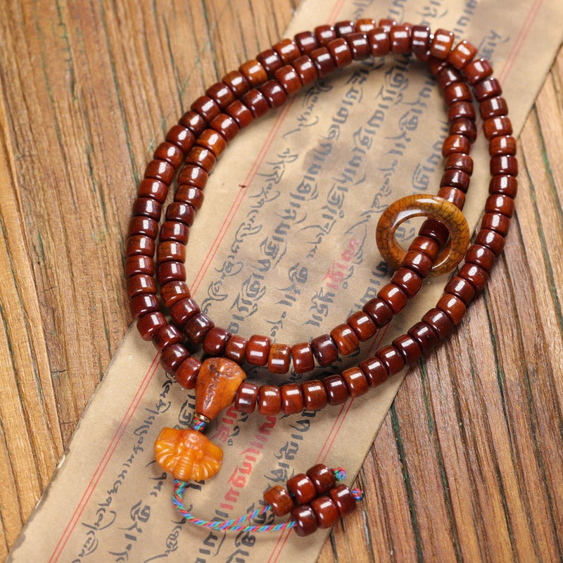 Antique 108 Yak Bone Mala – Vintage Tibetan Prayer Beads for Grounding & Spiritual Connection | Monk-Blessed | Buddhabelief