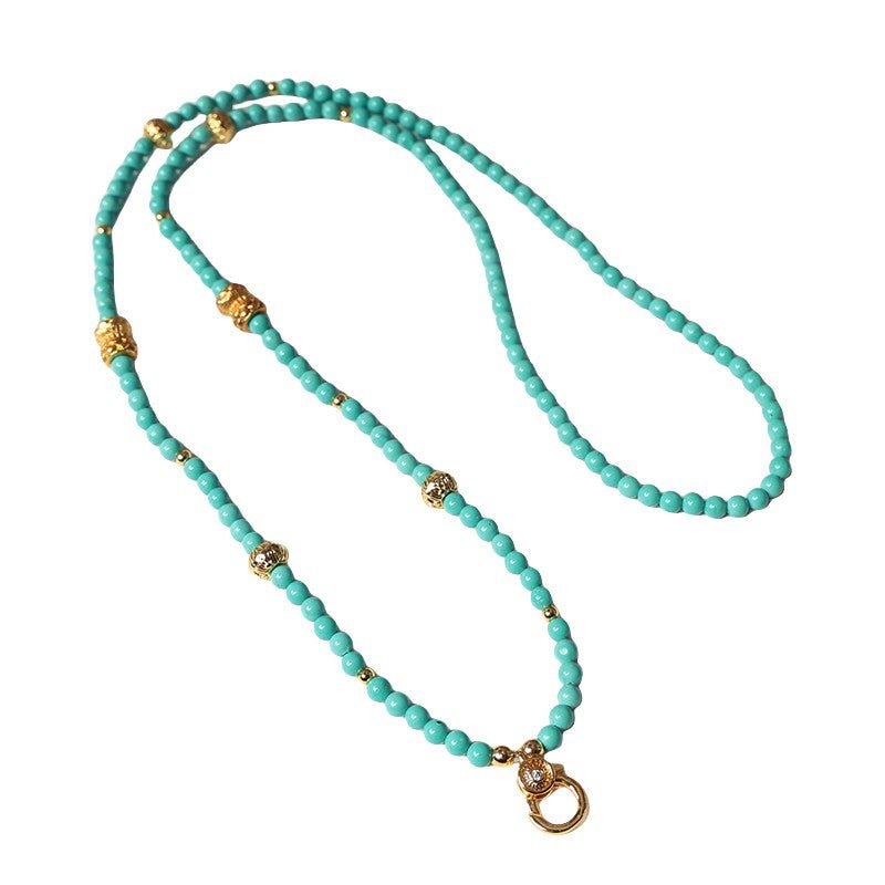 Magnesite Bead Pendant Chain – Buddhist Thangka & Amulet Hanging Rope - view 4