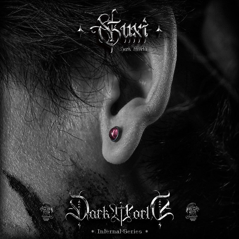Red Illusion 925 Silver Stud Earrings — view 5