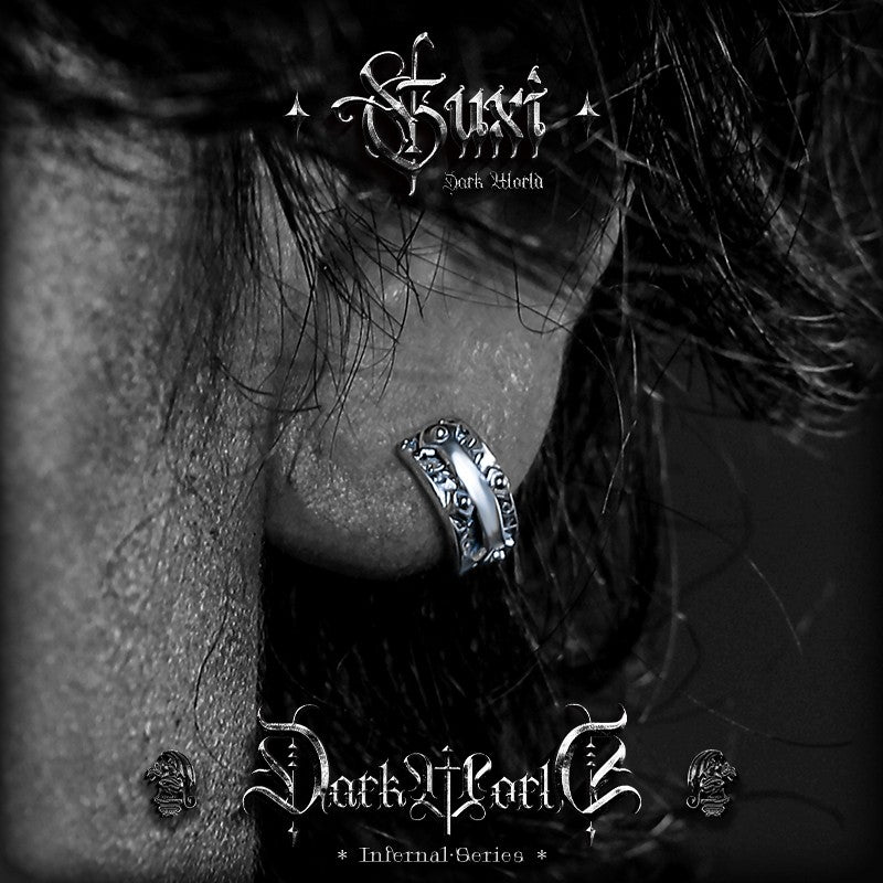 Apocalyptic Seal Silver Punk Cross Stud — view 5