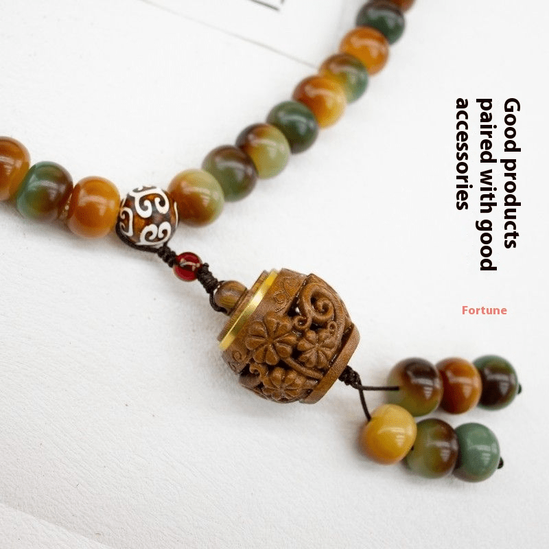 Dunhuang - style 108 - bead bodhi rosary | Handmade multi - loop lotus sachet - Buddhabelief