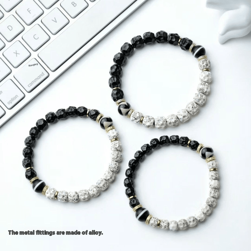 Deep - Pit Tai Chi Handheld Prayer Beads – Black Gold Coconut Pedicle & Moon Star Bodhi, Artisan - Crafted Luxury - Buddhabelief