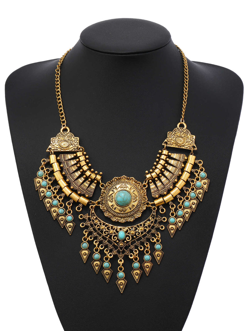 Handmade Tibetan - style Headpiece & Hair Accessory & Earrings Trio Set - Buddhabelief