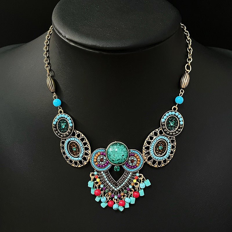 Tibetan Bohemian Necklace – Handmade Ethnic Head & Neck Jewelry - view 1