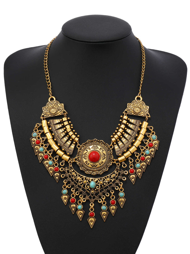 Handmade Tibetan - style Headpiece & Hair Accessory & Earrings Trio Set - Buddhabelief
