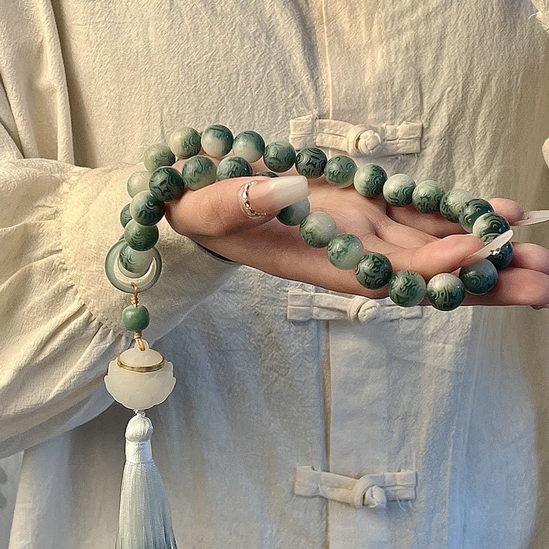Carved Mantra Mala Beads | Multi-Color Prayer Beads - view 3