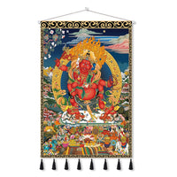 Handmade Tibetan Thangka Wall Scroll with Silk Tassel, Lama Blessed for Home Altar, Meditation & Wealth - Buddhabelief
