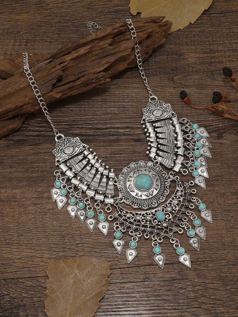 Handmade Tibetan - style Headpiece & Hair Accessory & Earrings Trio Set - Buddhabelief