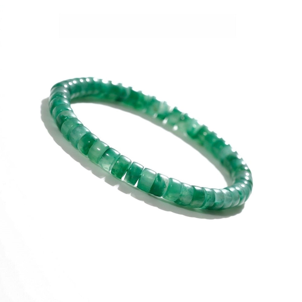 African Green Jade Bracelet — 6mm Natural Gemstone | Career Growth Energy — view 1