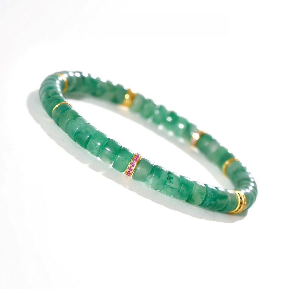 African Green Jade Bracelet — 6mm Natural Gemstone | Wellbeing & Renewal - view 1