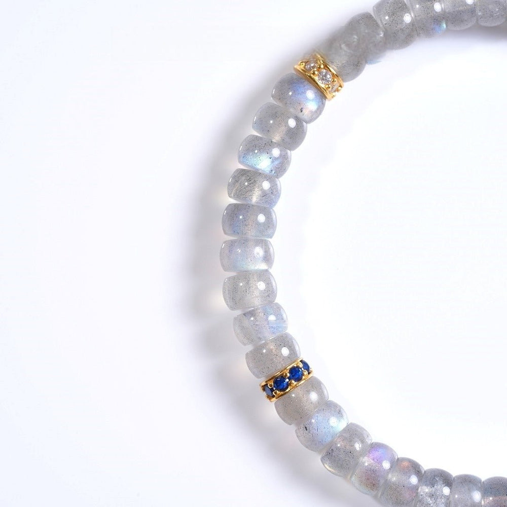 Gray Moonstone Bracelet — 6mm Natural Feldspar | Safe & Protected Energy - view 2