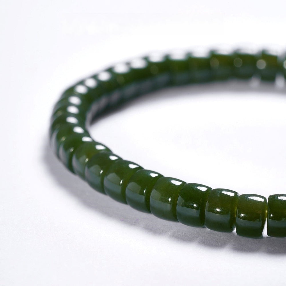 Hetian Green Jade Bracelet — 6mm Natural Gemstone | Success Energy - view 3