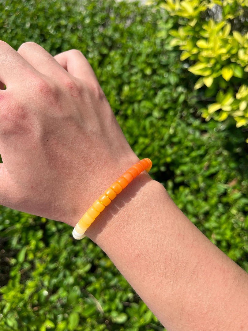 Natural Burmese Yellow Jade Bracelet — 6.6mm Gem-Grade Gradient for Protection - view 4