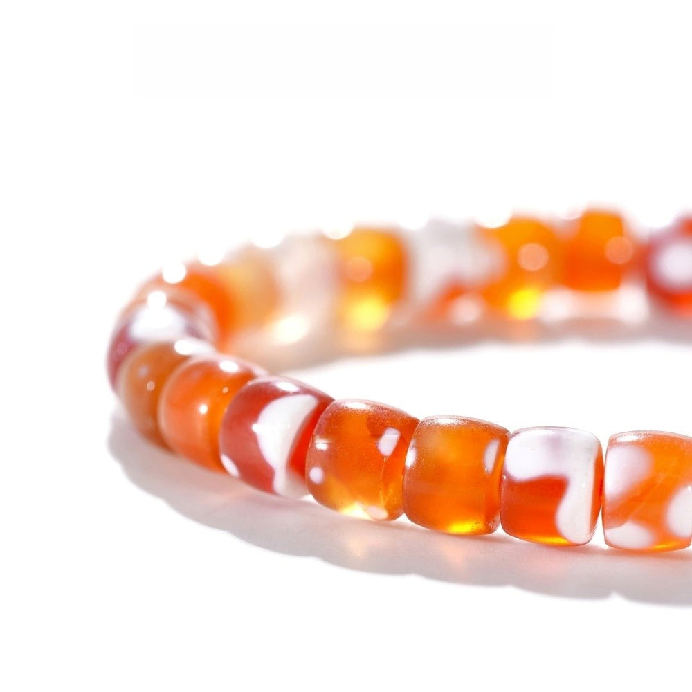 Natural Snowflake Agate Bracelet — Precision-Cut Gem of Elegance - view 2