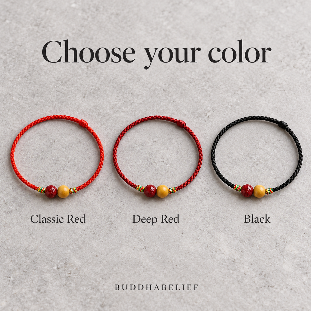 Peachwood & Cinnabar Cord Bracelet - view 3