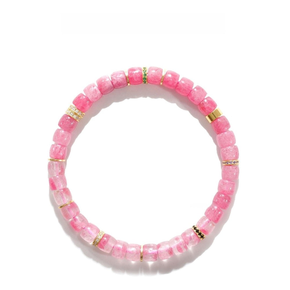 Rhodonite Bracelet — 6mm Natural Crystal with Silver Accents | Shine Your Light - view 5