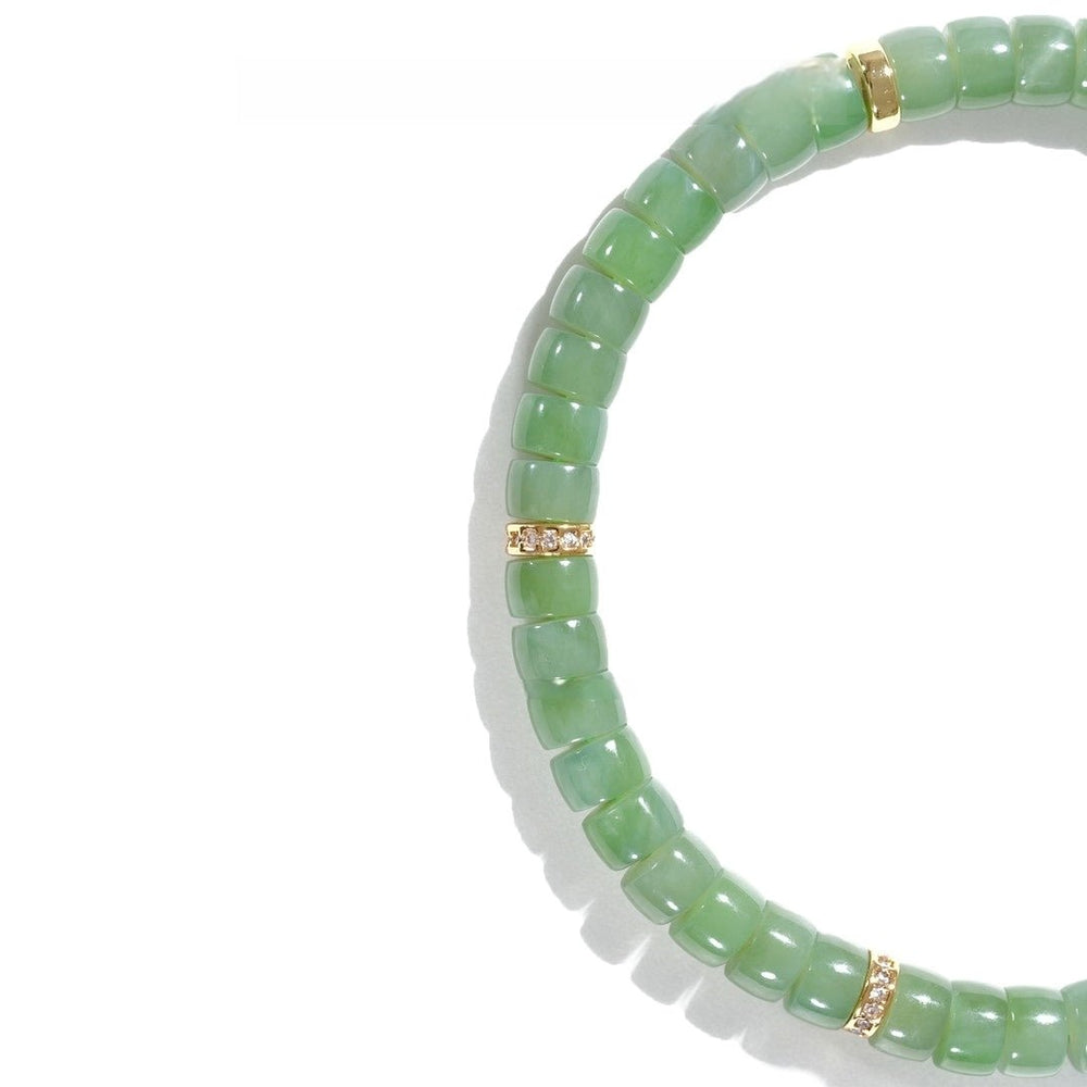 Russian Green Jade Bracelet — 6mm Natural Hetian Jade | Divine Protection - view 2