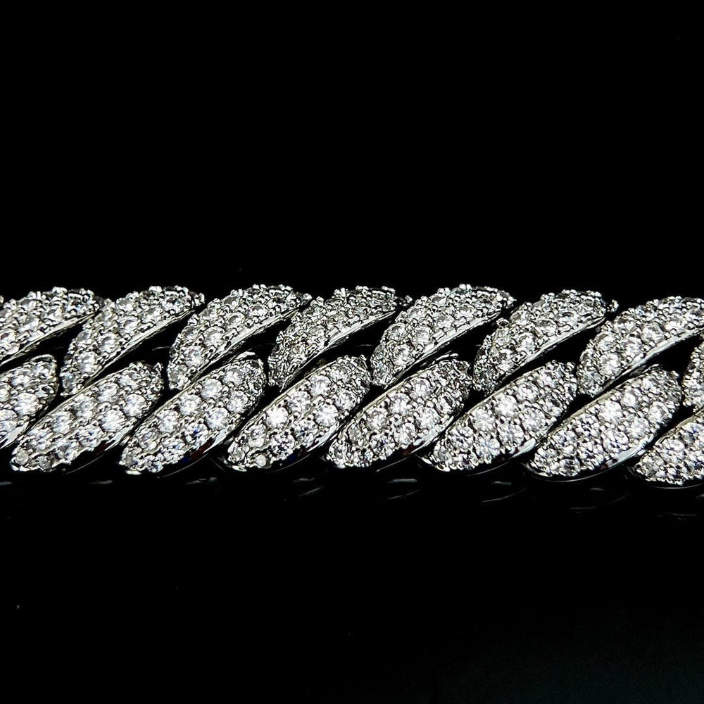 "The Bubble" 11mm Double Row Iced Out Cuban Bracelet (5A VVS Simulants) - view 3