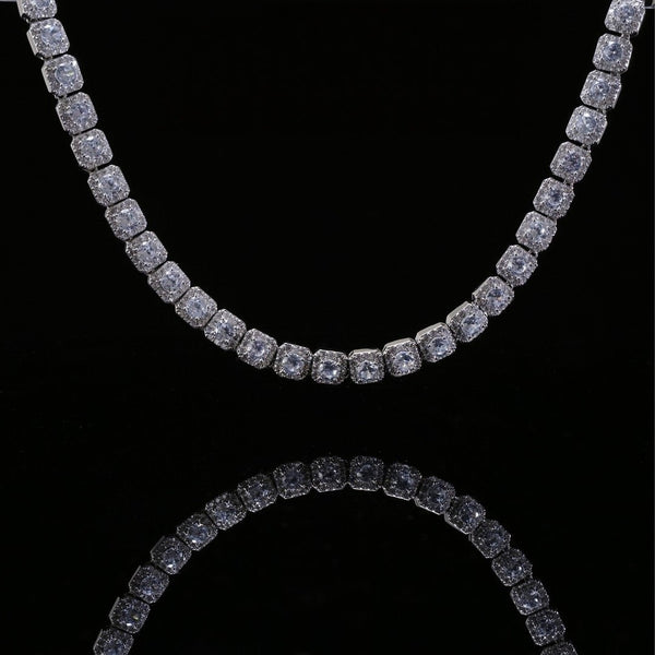 "The Ice Cube" Emerald Cut Tennis Necklace (High-End Premium Series)