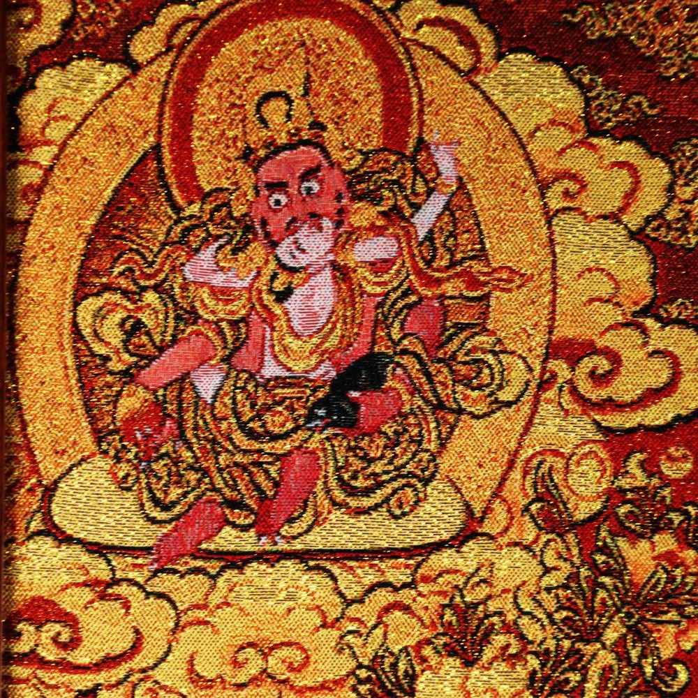 "The Ultimate Wealth Assembly" Five Jambhalas Silk Embroidery Thangka (All Directions Abundance) — view 4