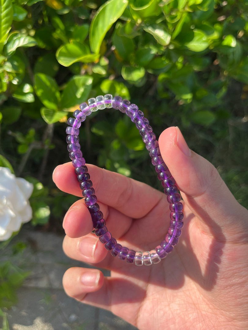 Tibetan Blessed Amethyst Gradient Bracelet for Healing & Clarity - view 4