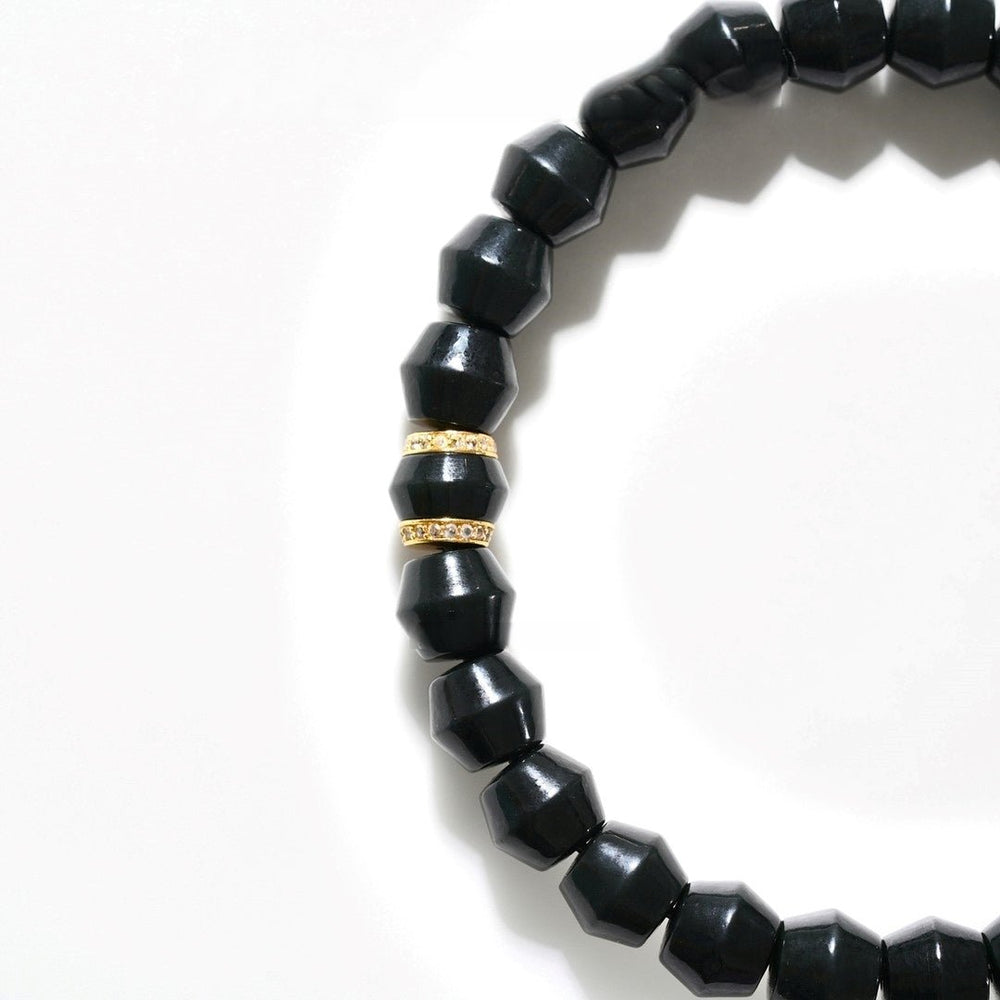 Tibetan Blessed Black Hetian Jade Bracelet for Manifesting Success — view 2