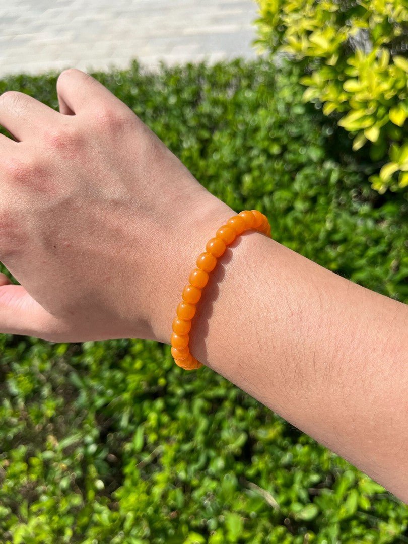 Tibetan Blessed Burmese Yellow Jade Bracelet for Positive Energy Shield — view 4