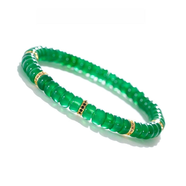 Tibetan Blessed Green Agate Bracelet for Holistic Wellness