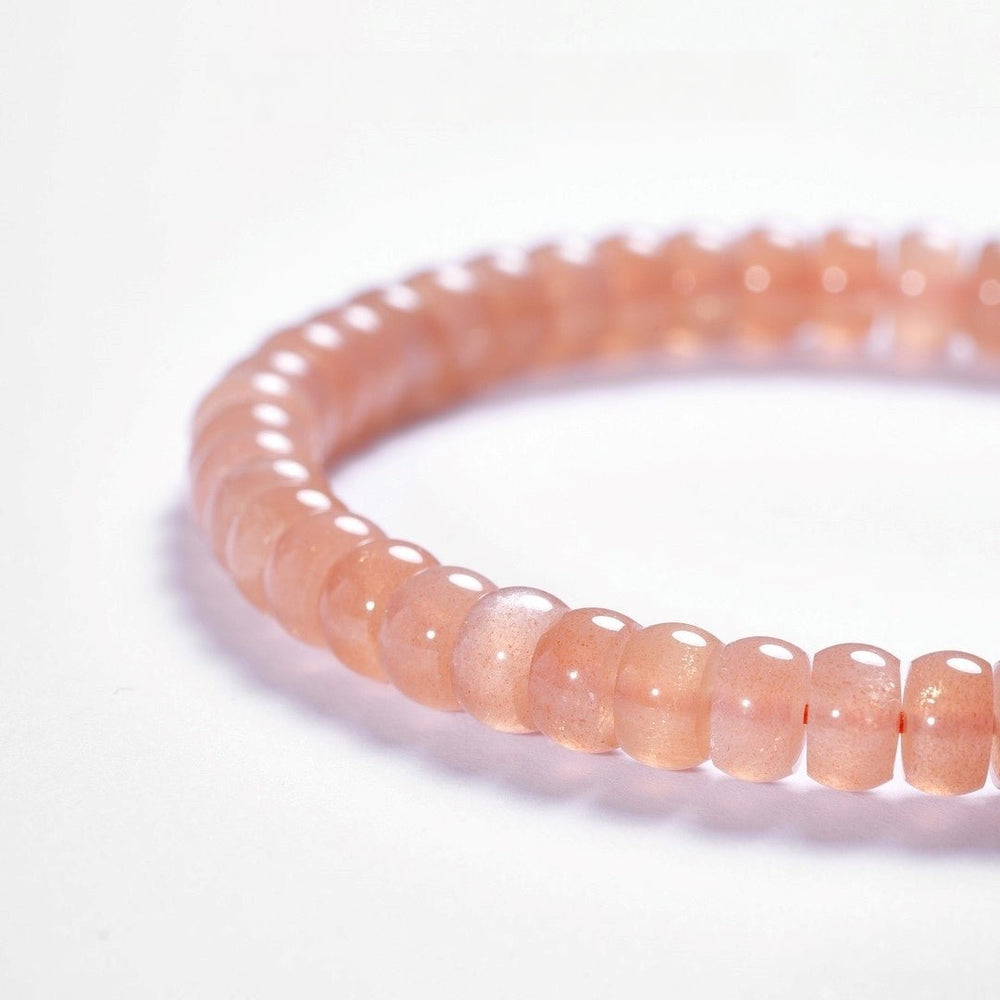 Tibetan Blessed Orange Moonstone Bracelet for Purposeful Living - view 3