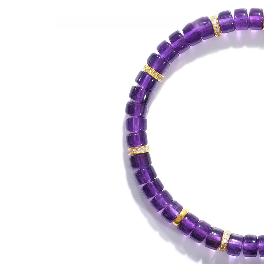 Tibetan Blessed Uruguayan Amethyst Bracelet for Stress Relief - view 2