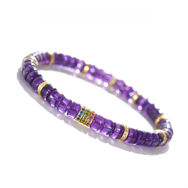 Tibetan Blessed Uruguayan Amethyst Bracelet for Stress Relief