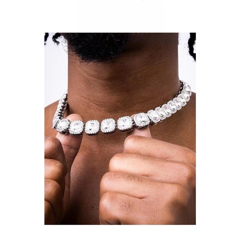 Vintage Crystal Necklace - Cushion Cut Zirconia Antique Style Chain - view 5